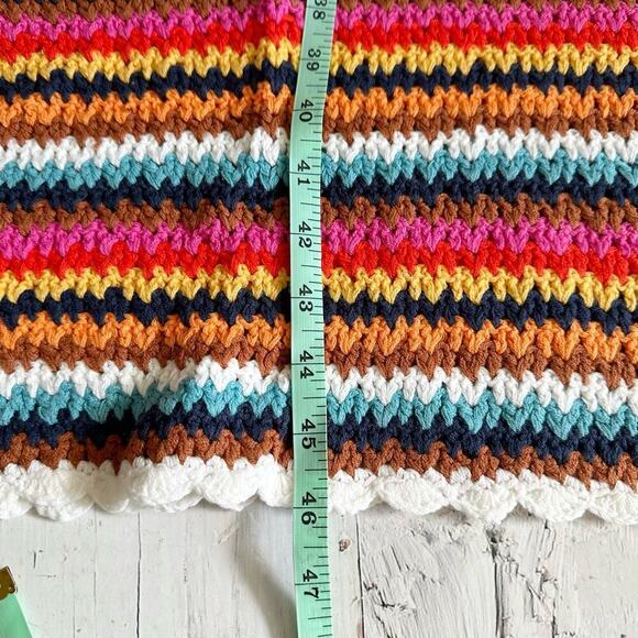 Marine Layer Viv Crochet Multi Stripe Casual Beach Midi Dress Boho Medium - Picture 10 of 13